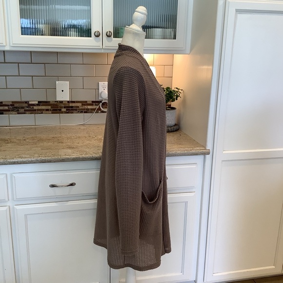 Blakeley Women's Taupe Open-Front Sweater Cardigan OS - Picture 3 of 7